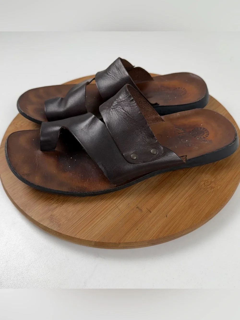 ZEUS Made in Italy Brown Leather Sandals